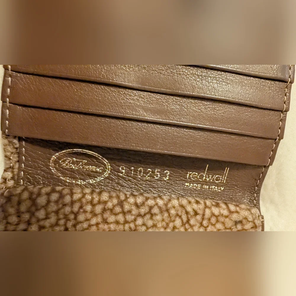 Borbonese Redwall Leather Folding Snap Wallet Vintage Brown VGUC